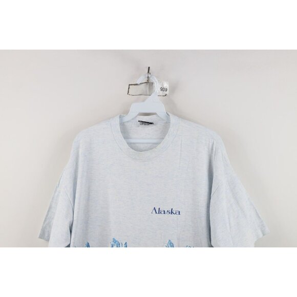 Vintage 90s Streetwear Mens Large All Over Print Alaska Cruise Ship T-Shirt USA - Picture 2 of 16